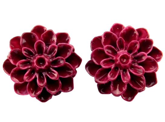 Blumenohrstecker "Dunkle Kirsche" 15mm