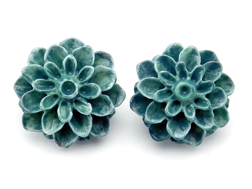 Blumenohrstecker "Blue Jeans" 15mm