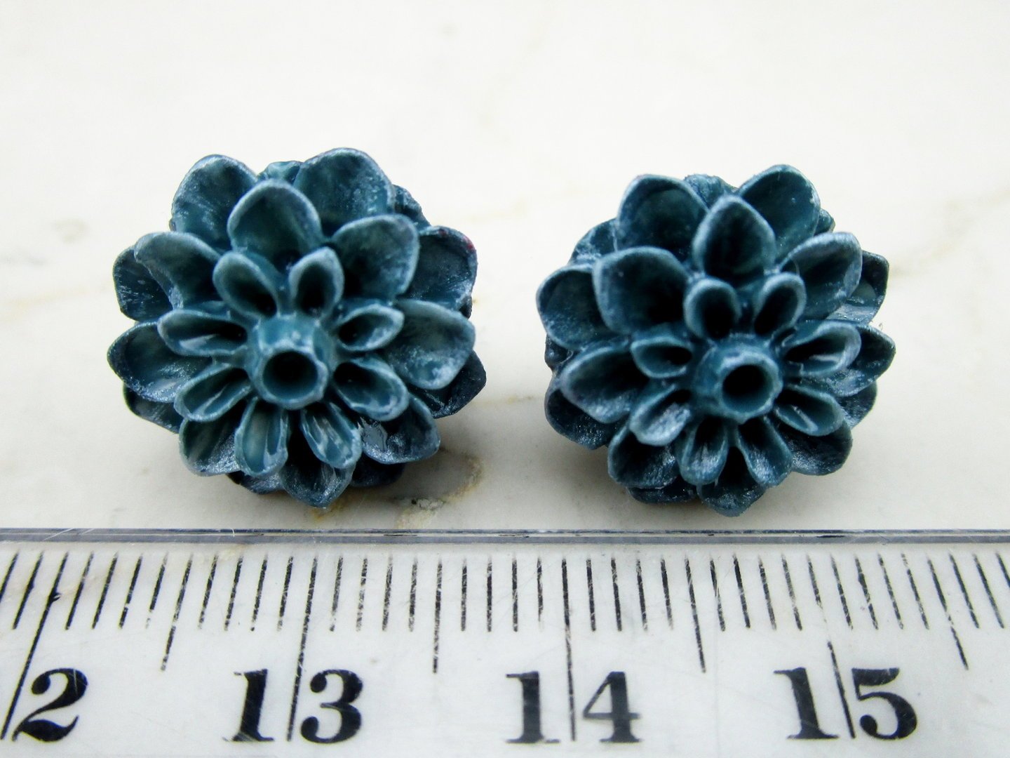 Blumenohrstecker "Blue Jeans" 15mm