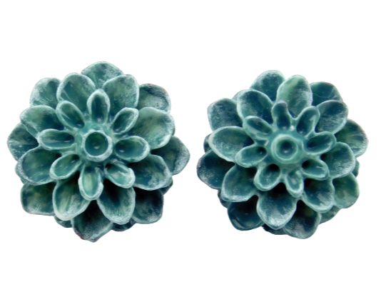Blumenohrstecker "Blue Jeans" 15mm