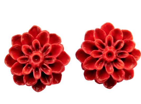 Blumenohrstecker "Lippenstiftrot" 15mm
