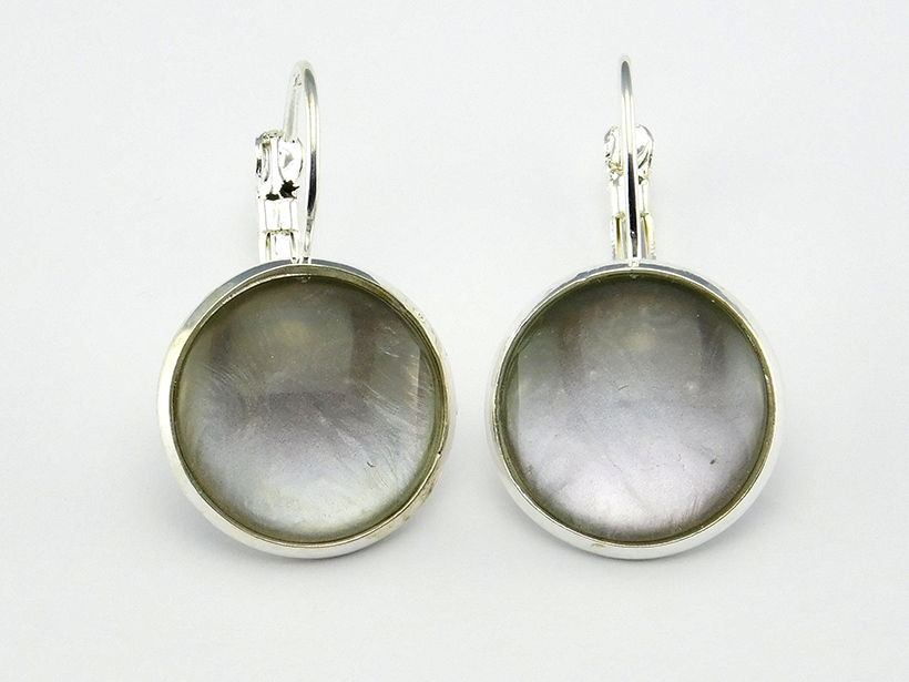 Klappohrringe "Silver" in Silber Hellgrau Metallic
