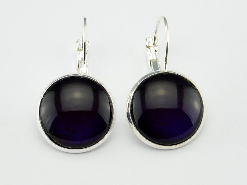Klappohrringe "Dark Violet" in Silber Lila