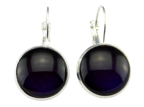 Klappohrringe "Dark Violet" in Silber Lila