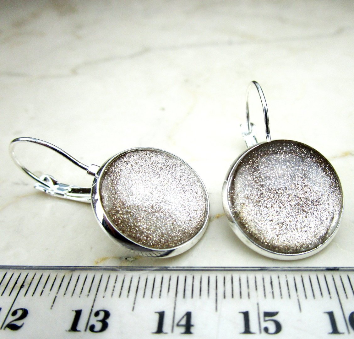 Klappohrringe "Sternenkristalle" in Silber Glitter