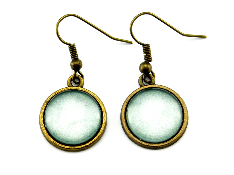 Ohrringe mit Cabochon "Mint Heaven" Bronze