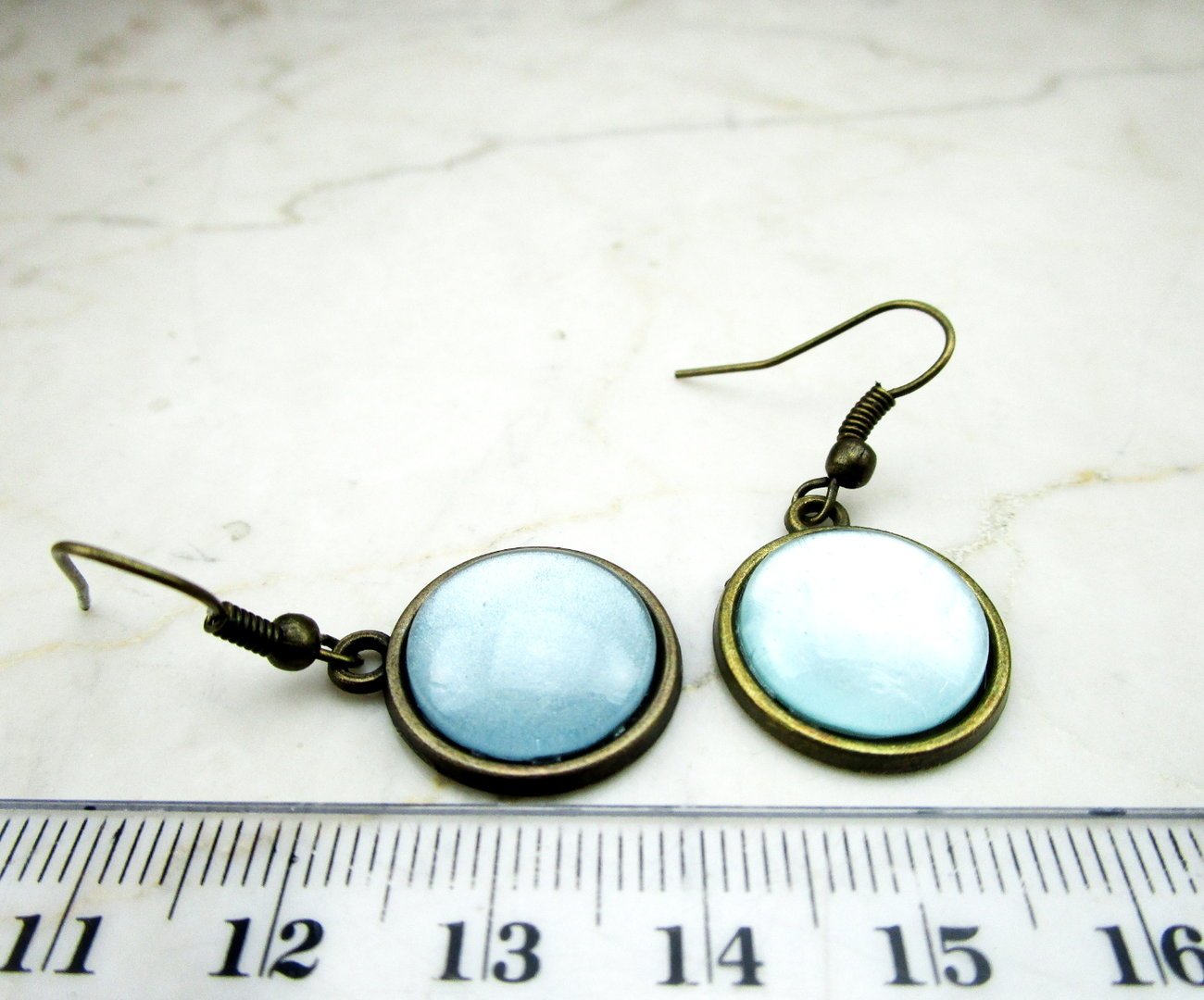 Ohrringe mit Cabochon "Mint Heaven" Bronze