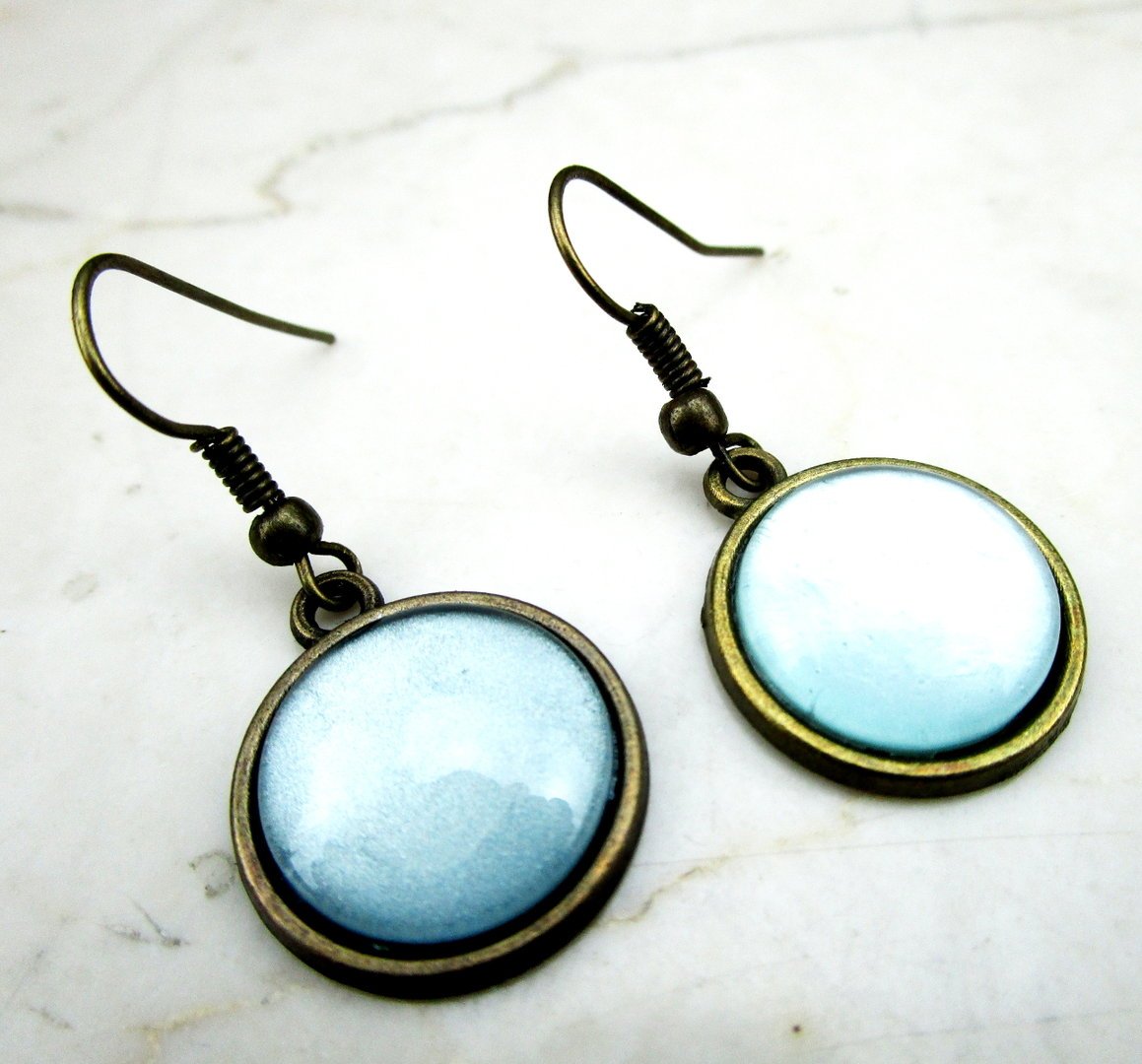 Ohrringe mit Cabochon "Mint Heaven" Bronze