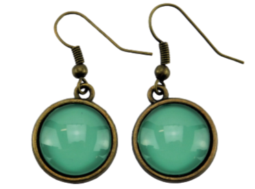 Ohrringe mit Cabochonanhänger in Türkis Bronze