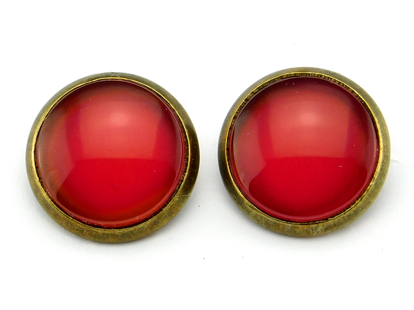 Ohrstecker mit Cabochon in Rot 12mm