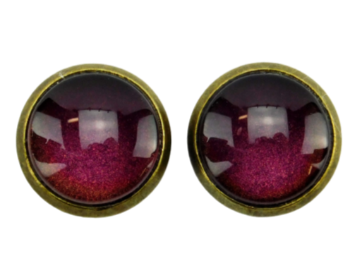 Ohrstecker mit Cabochon in Beere 12mm