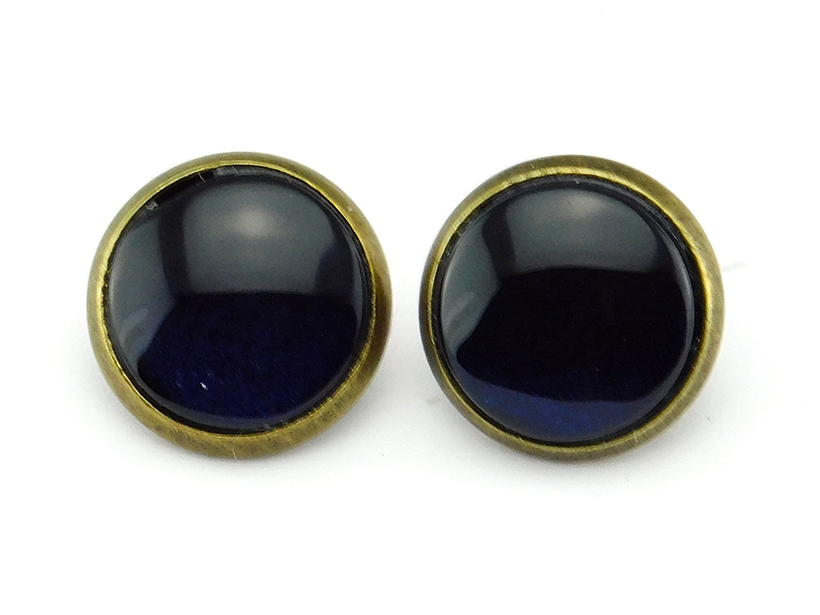 Ohrstecker mit Cabochon in Mitternachtsblau 12mm