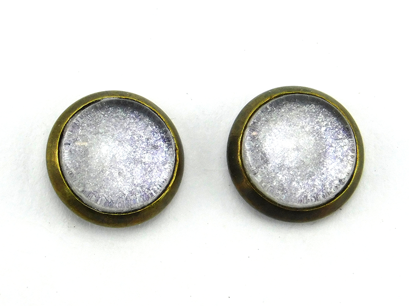 Ohrstecker mit Glasstein "Zuckerkruste" 10mm
