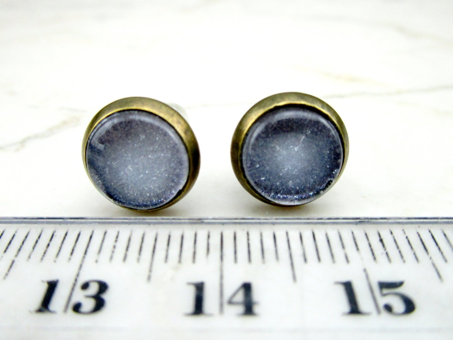 Ohrstecker mit Glasstein "Zuckerkruste" 10mm