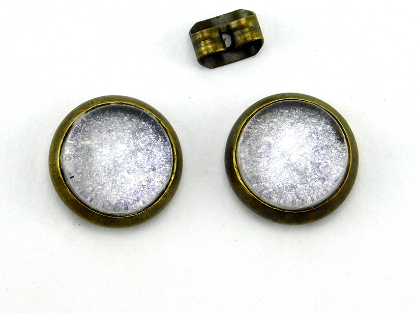 Ohrstecker mit Glasstein "Zuckerkruste" 10mm