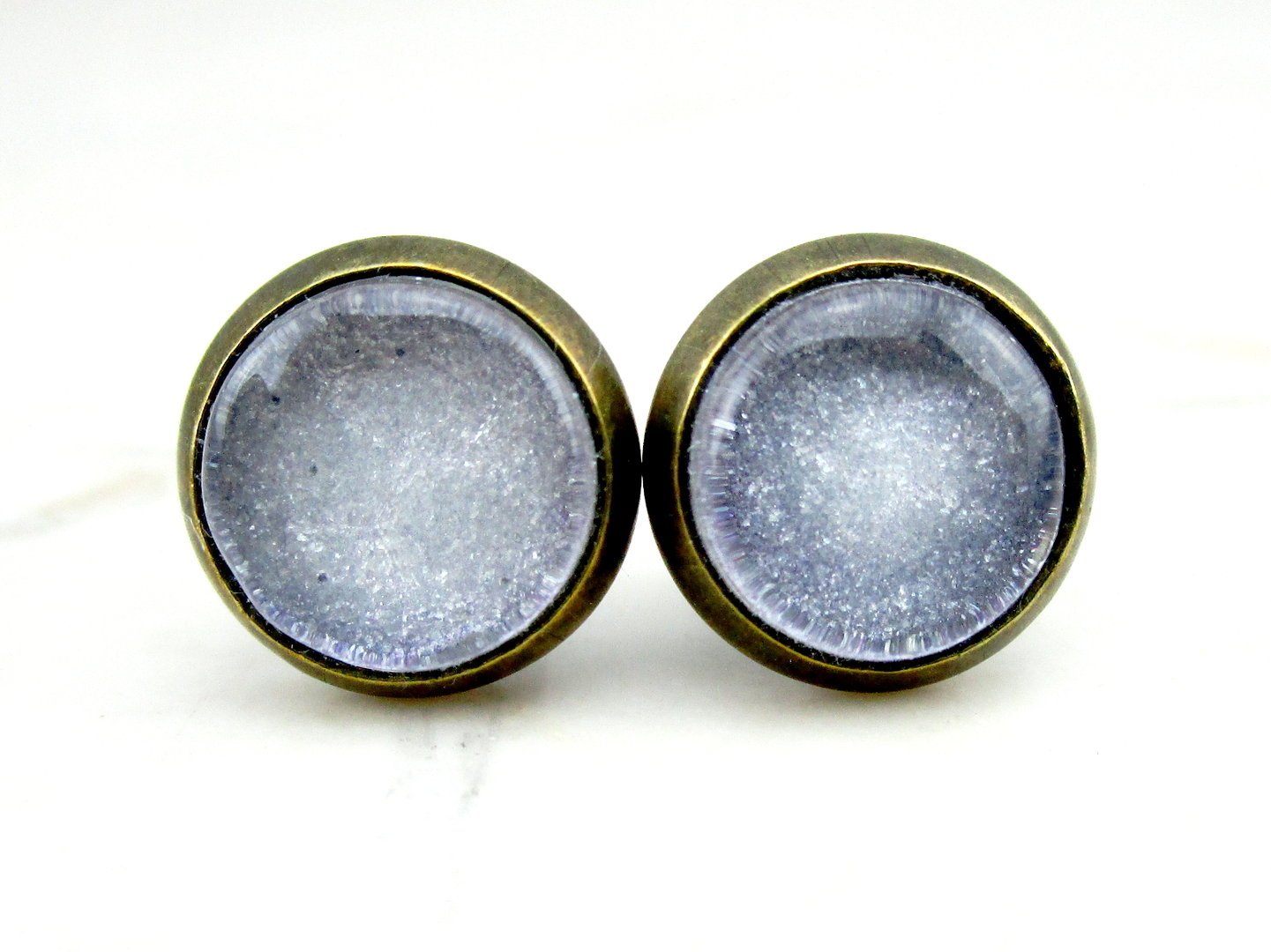 Ohrstecker mit Glasstein "Zuckerkruste" 10mm
