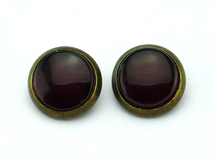 Ohrstecker mit Glasstein "Dark Red" 10mm