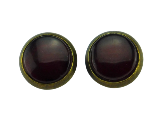 Ohrstecker mit Glasstein "Dark Red" 10mm