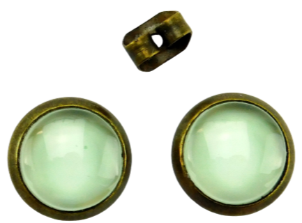 Ohrstecker mit Glasstein "Mintgrün" 10mm