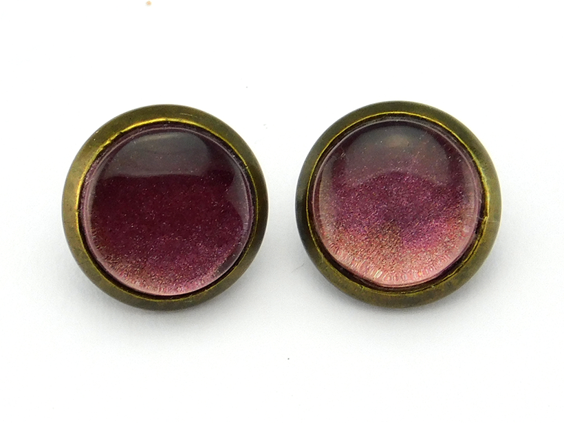 Ohrstecker mit Glasstein "Rosa Metallic" 10mm