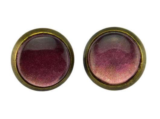 Ohrstecker mit Glasstein "Rosa Metallic" 10mm