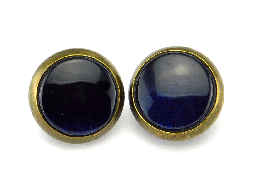 Ohrstecker mit Glasstein "Midnight Blue" 10mm