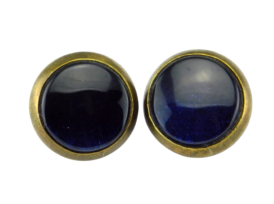 Ohrstecker mit Glasstein "Midnight Blue" 10mm