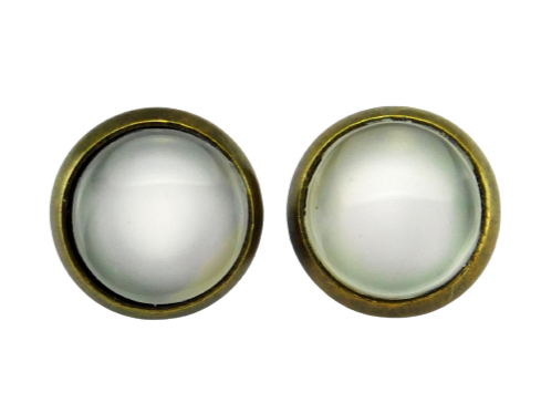 Ohrstecker mit Glasstein "White Flower" 10mm