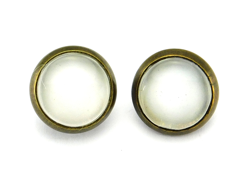 Ohrstecker mit Glassteinen "Snow White" 10mm
