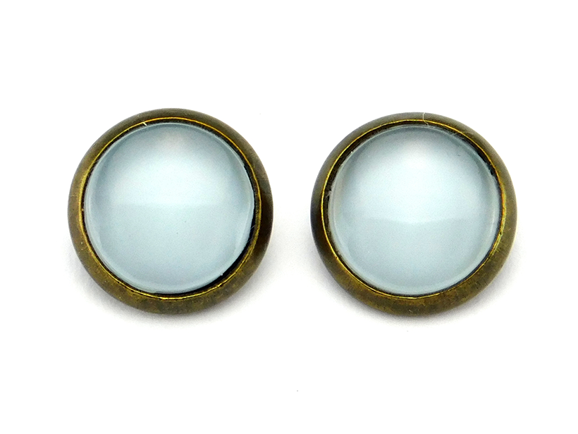 Ohrstecker mit Glasstein "Pastellblau" 10mm