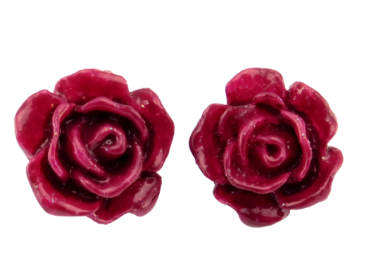Rosenohrstecker "Bordeauxrot" 10mm