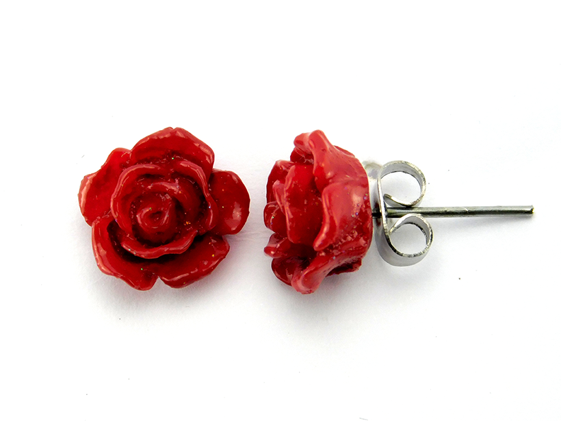 Rosenohrstecker "Rot" 10mm