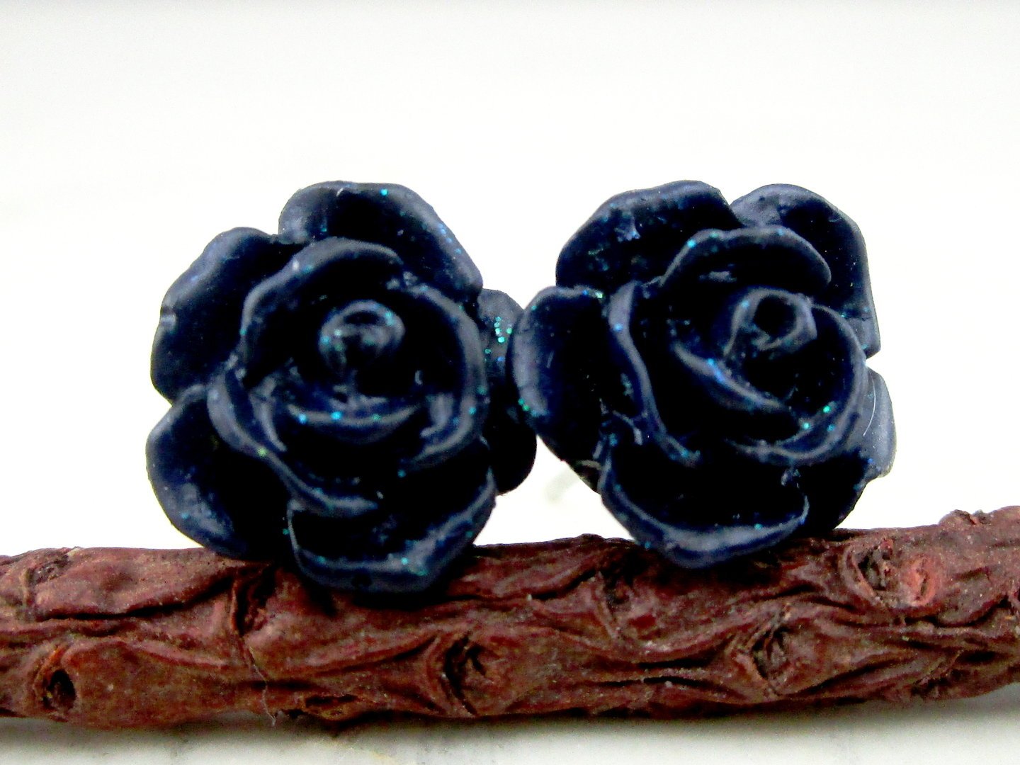 Rosenohrstecker "Dark Blue" 10mm