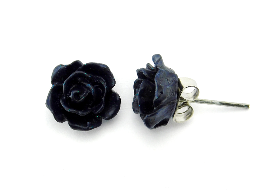 Rosenohrstecker "Dark Blue" 10mm