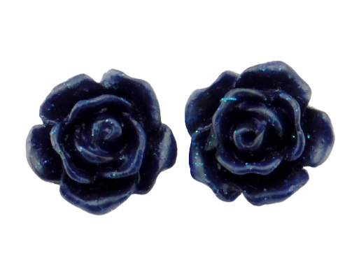 Rosenohrstecker "Dark Blue" 10mm