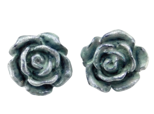 Rosenohrstecker "Silberblau" 10mm