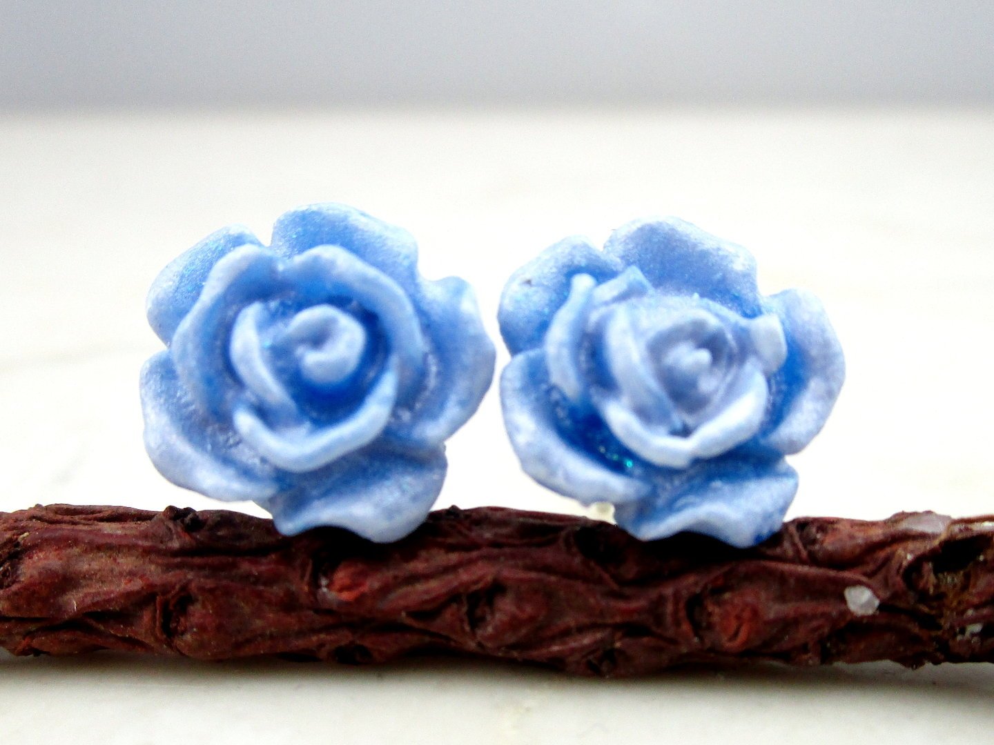 Rosenohrstecker "Himmelblau" 10mm