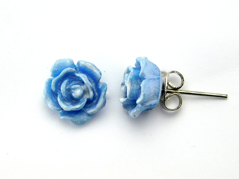 Rosenohrstecker "Himmelblau" 10mm