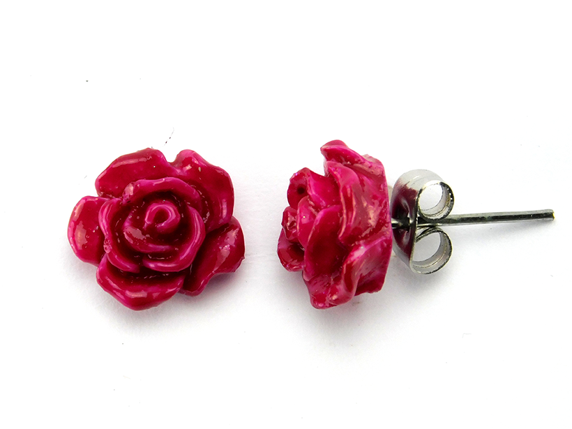 Rosenohrstecker "Lipstick Red" 10mm