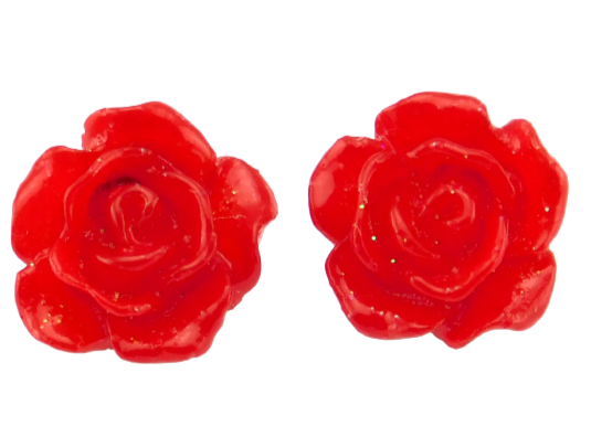 Rosenohrstecker "Leuchtendes Rot" 10mm