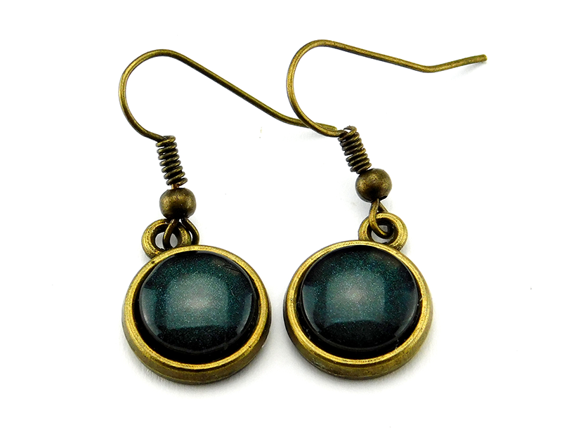 Ohrringe mit Cabochonanhänger "Deluxe Green"