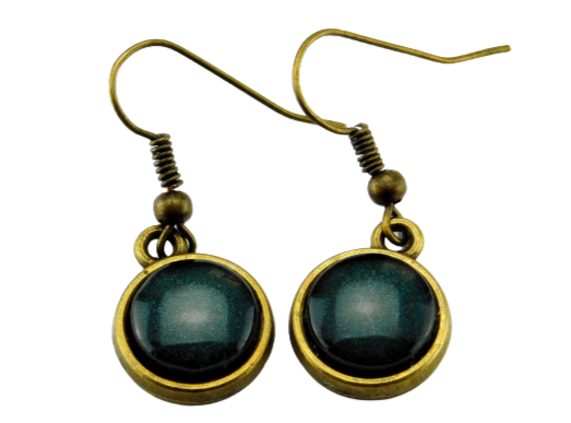Ohrringe mit Cabochonanhänger "Deluxe Green"