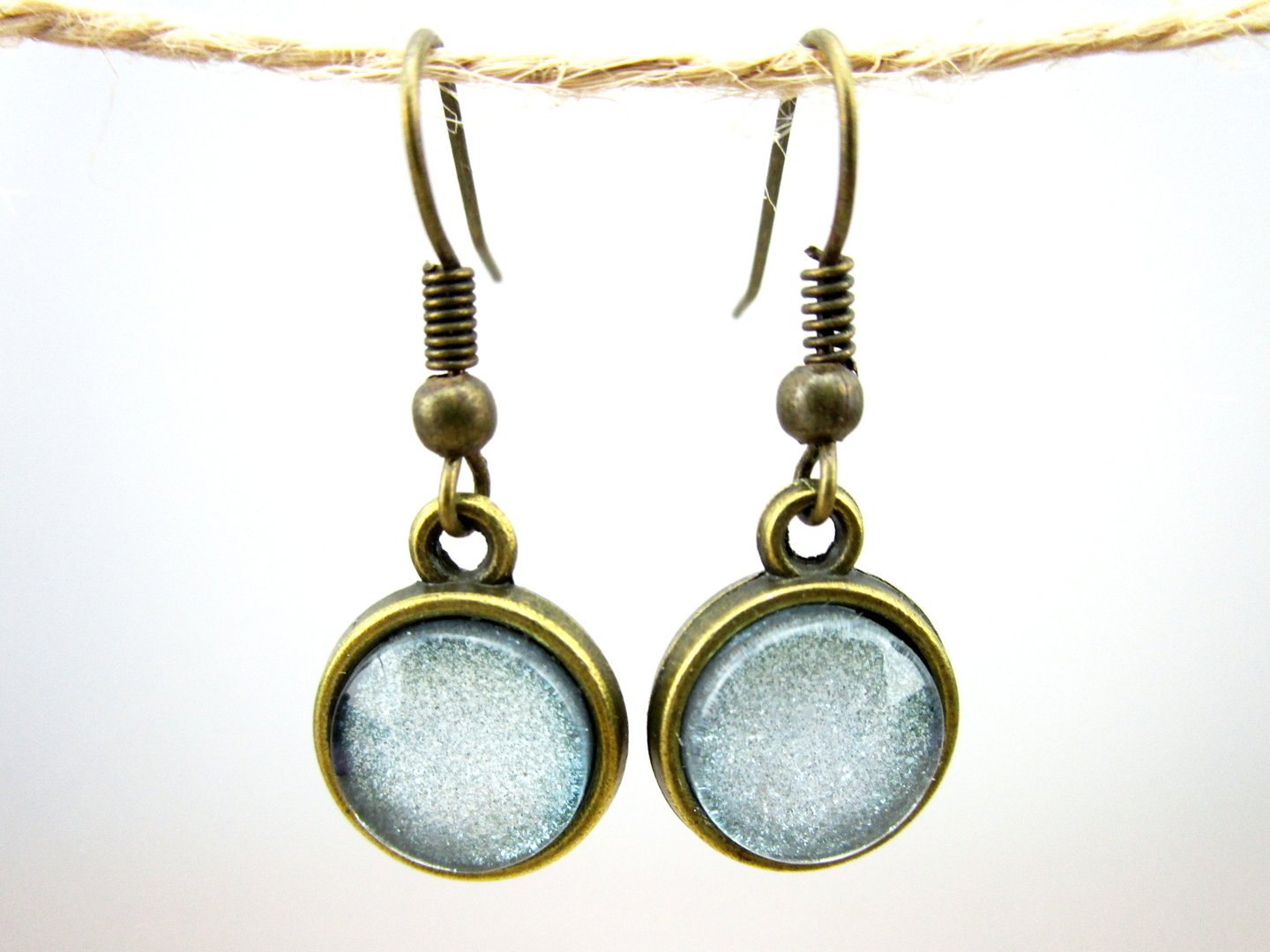 Ohrringe mit Cabochonanhänger "Blue Sugar"