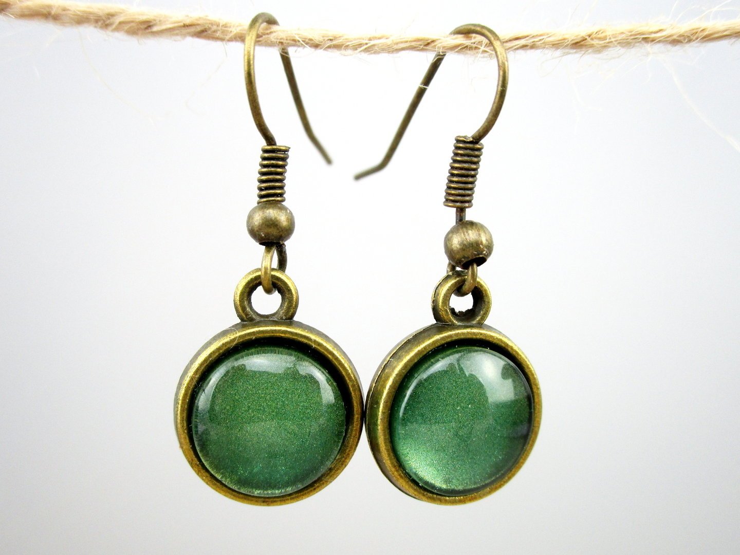 Ohrringe mit Cabochonanhänger "Mermaid Green"