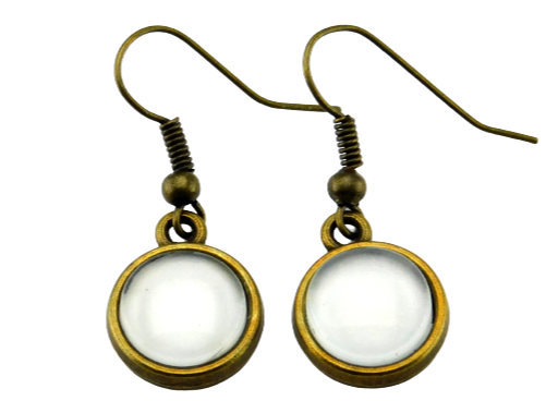 Ohrringe mit Cabochonanhänger "Snow White"