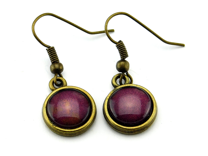 Ohrringe mit Cabochonanhänger "Bordeaux"