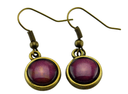 Ohrringe mit Cabochonanhänger "Bordeaux"