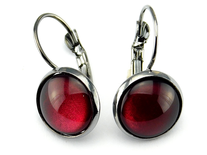 Klappohrringe "Deep Red"