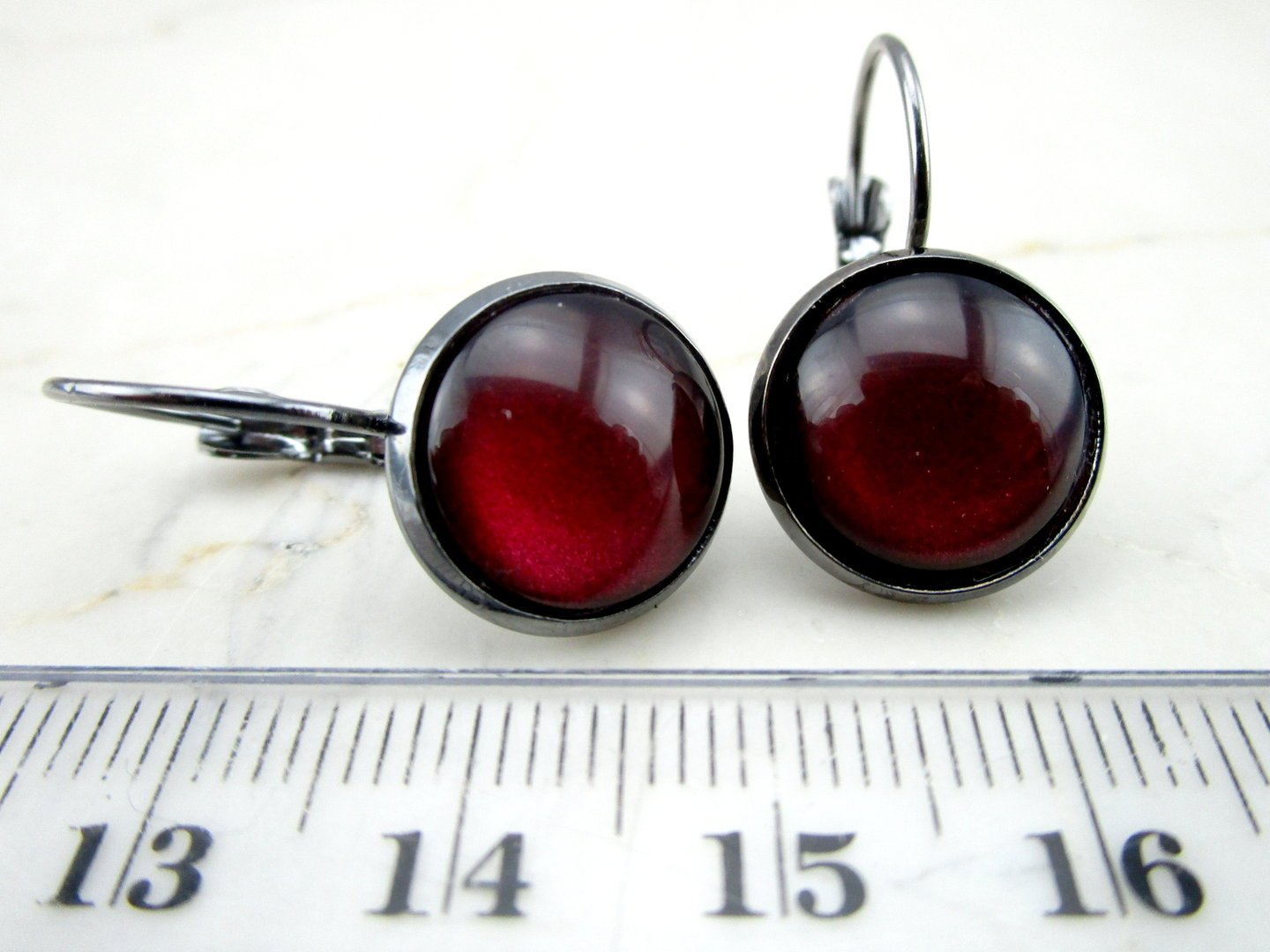 Klappohrringe "Deep Red"