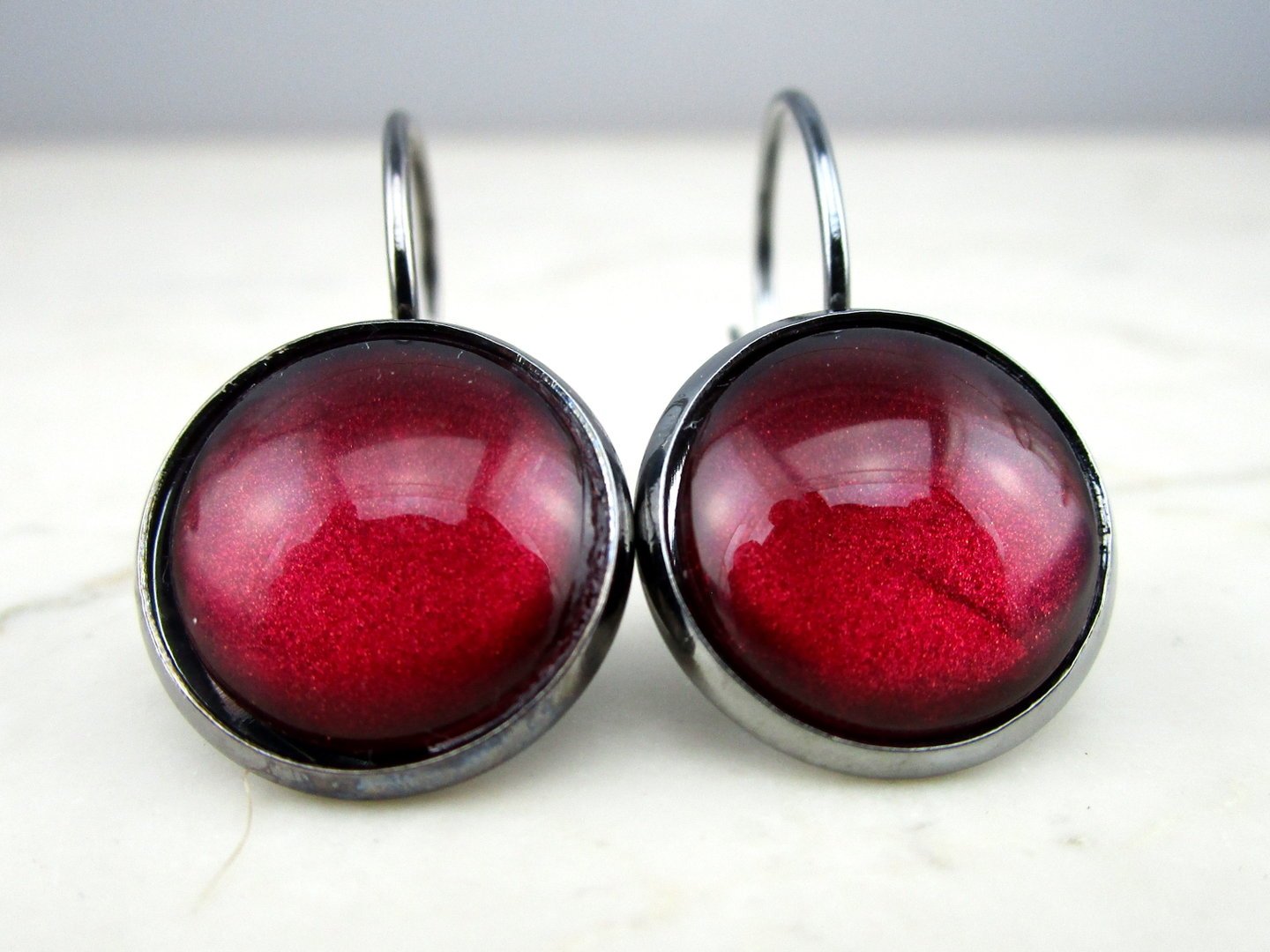 Klappohrringe "Deep Red"
